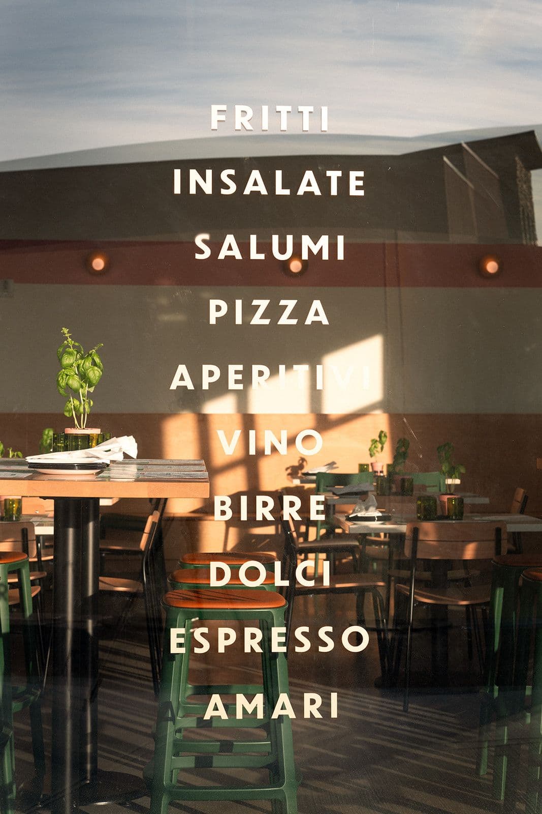 Pizzeria Luca pizza, Amari, and Vino.