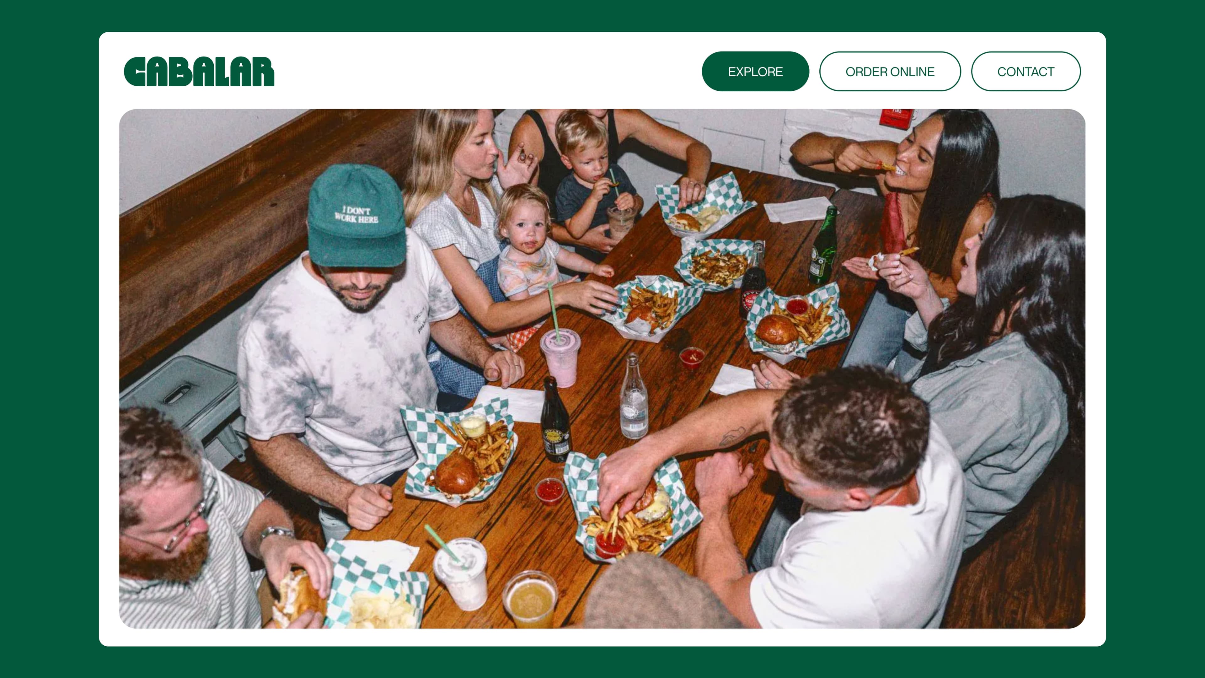 friends eating burgers and fries