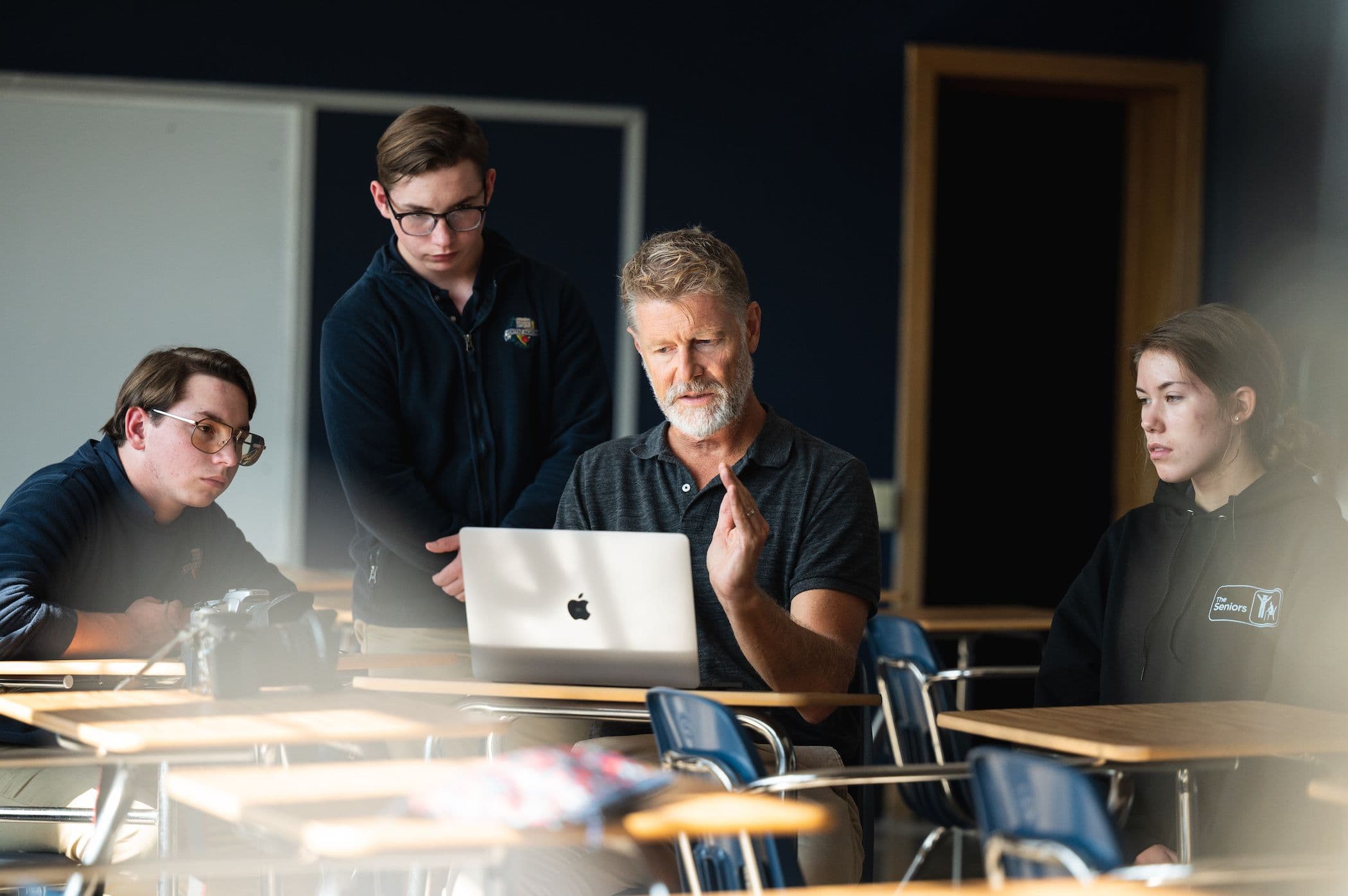 teacher with students