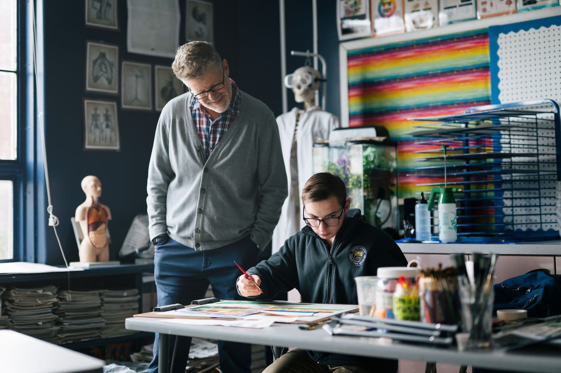 art teacher with student